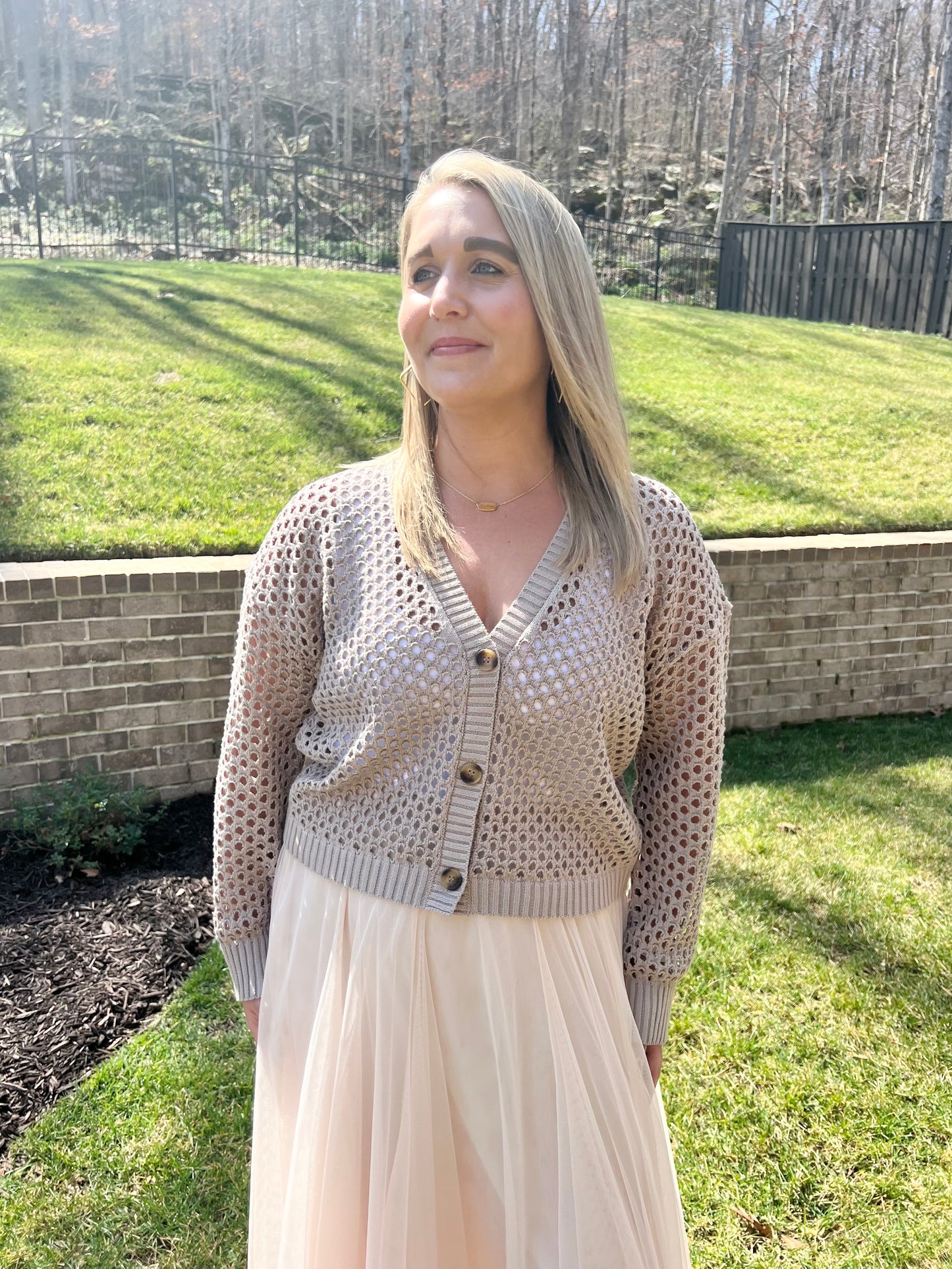 Chocolate Lace See Through Knit Cardigan