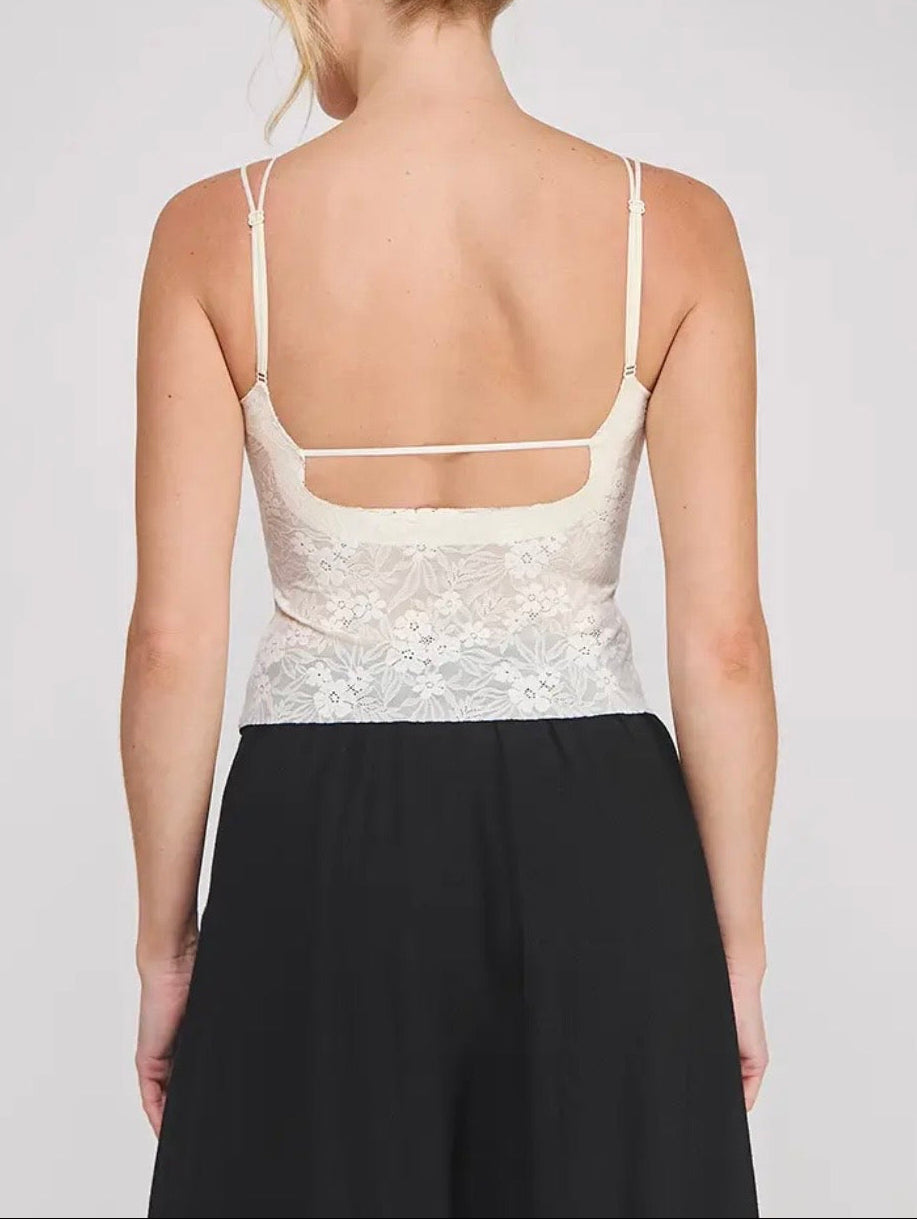 Peace Lily Cream Floral Laced Bralette