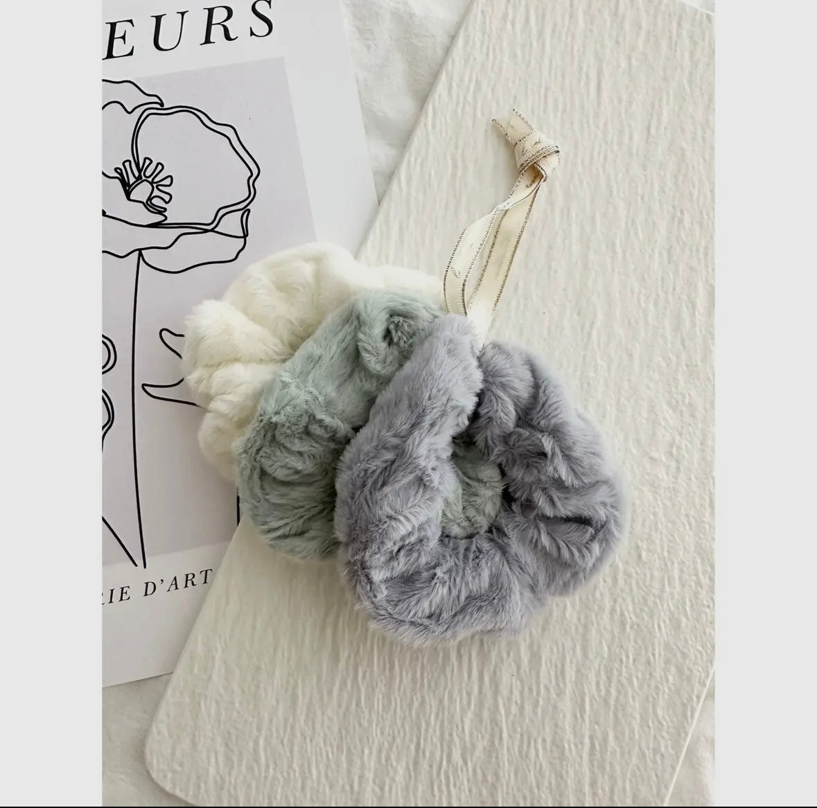 Fuzzy Hair Scrunchies