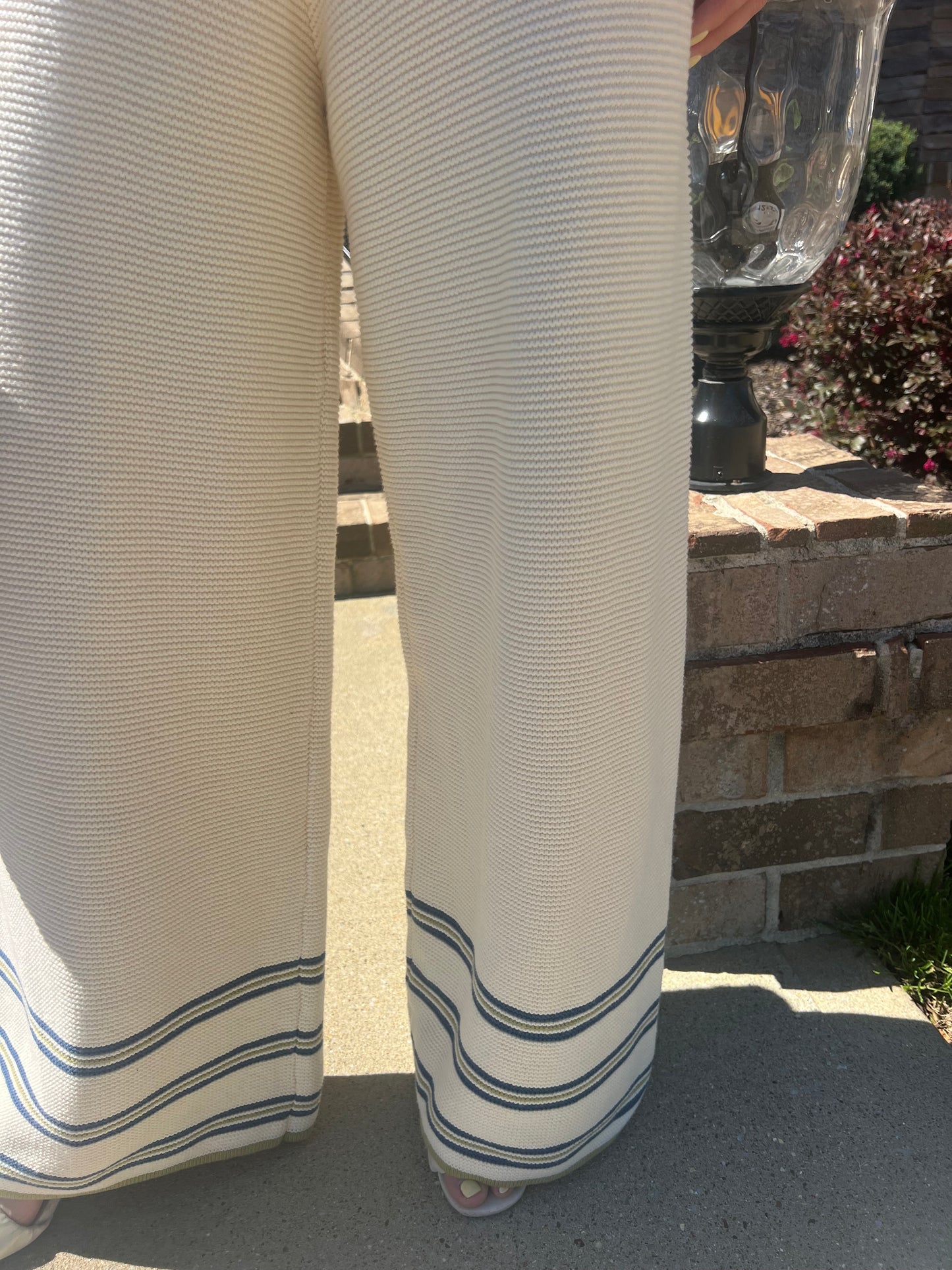 Nepeta Striped Tie Front Vest and Pants Set