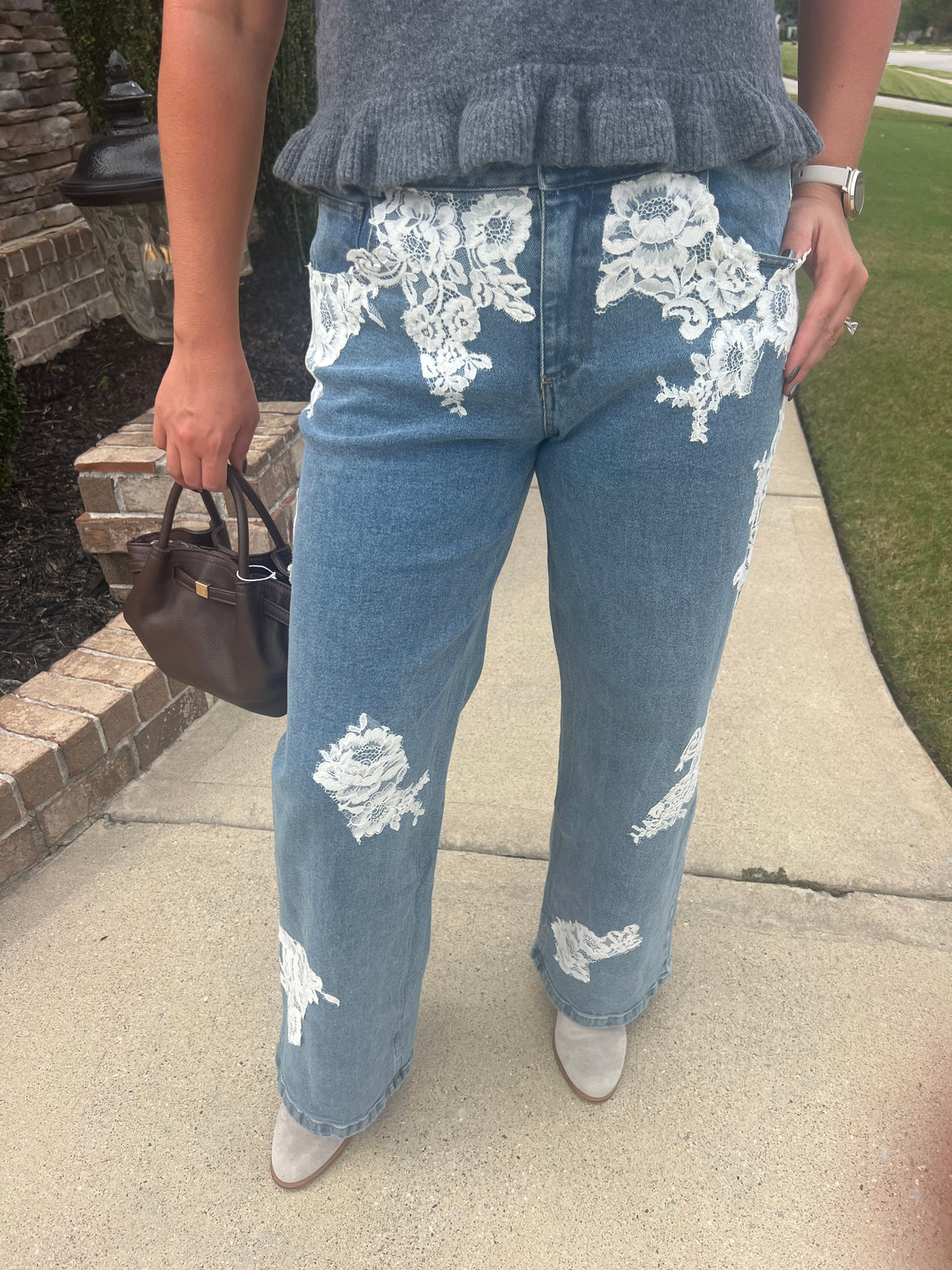 Bluebeard Lace Detail Denim