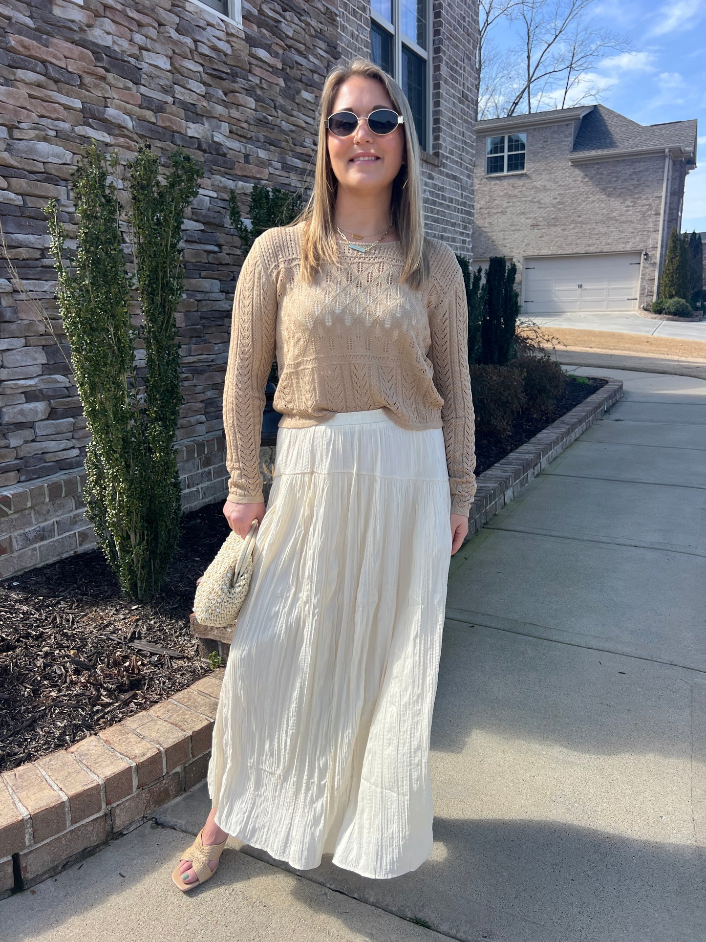 Hellobore Pointelle Pullover Top