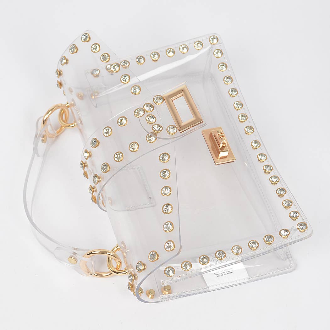 Francesca Rhinestone Clear Crossbody Purse