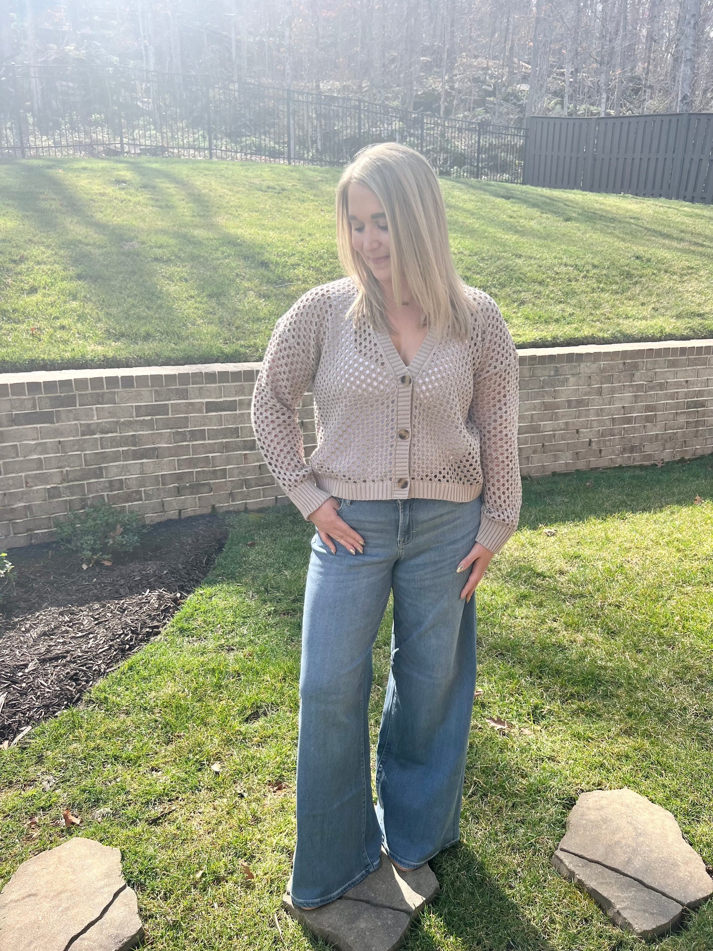 Chocolate Lace See Through Knit Cardigan