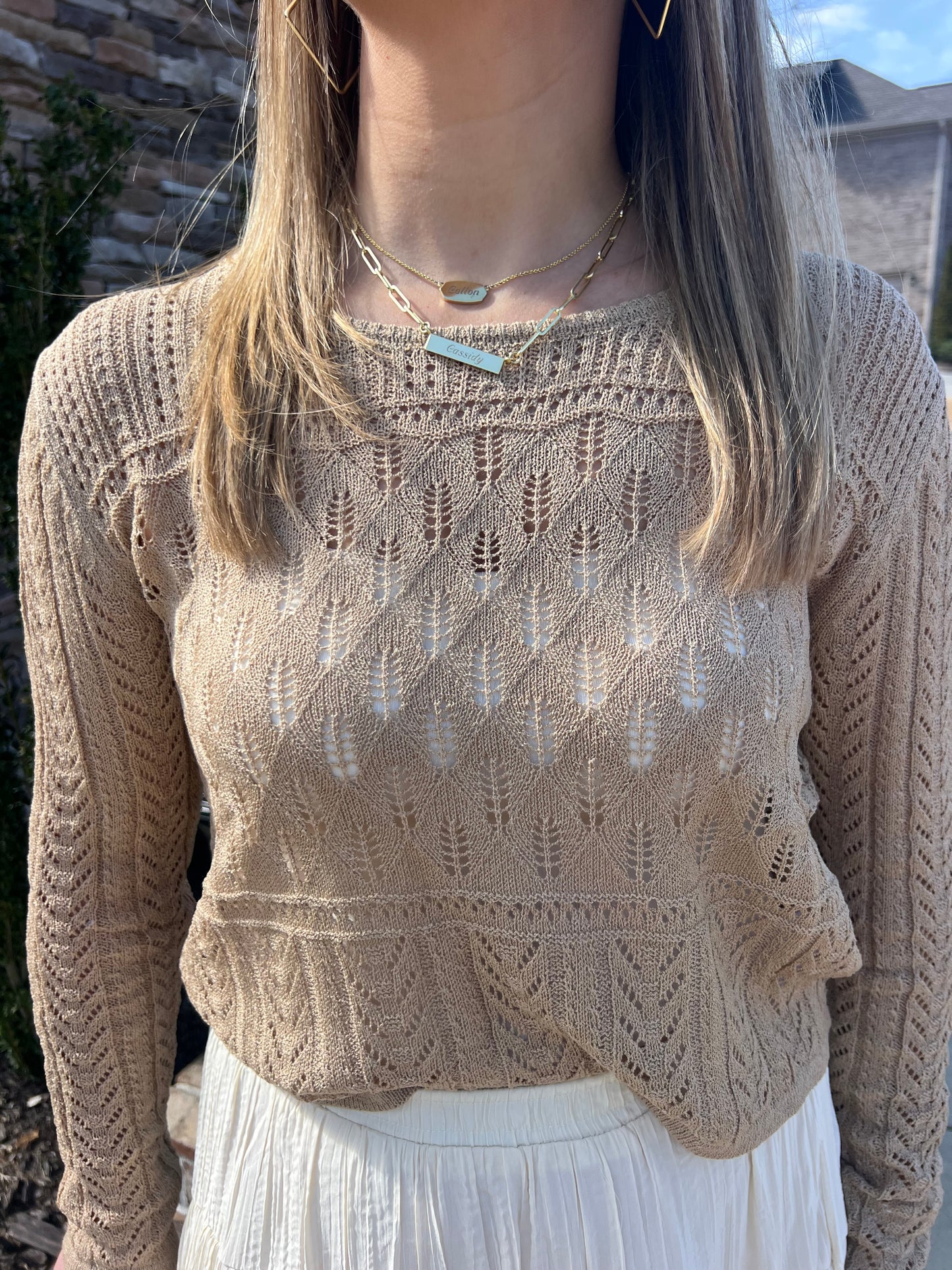 Hellobore Pointelle Pullover Top