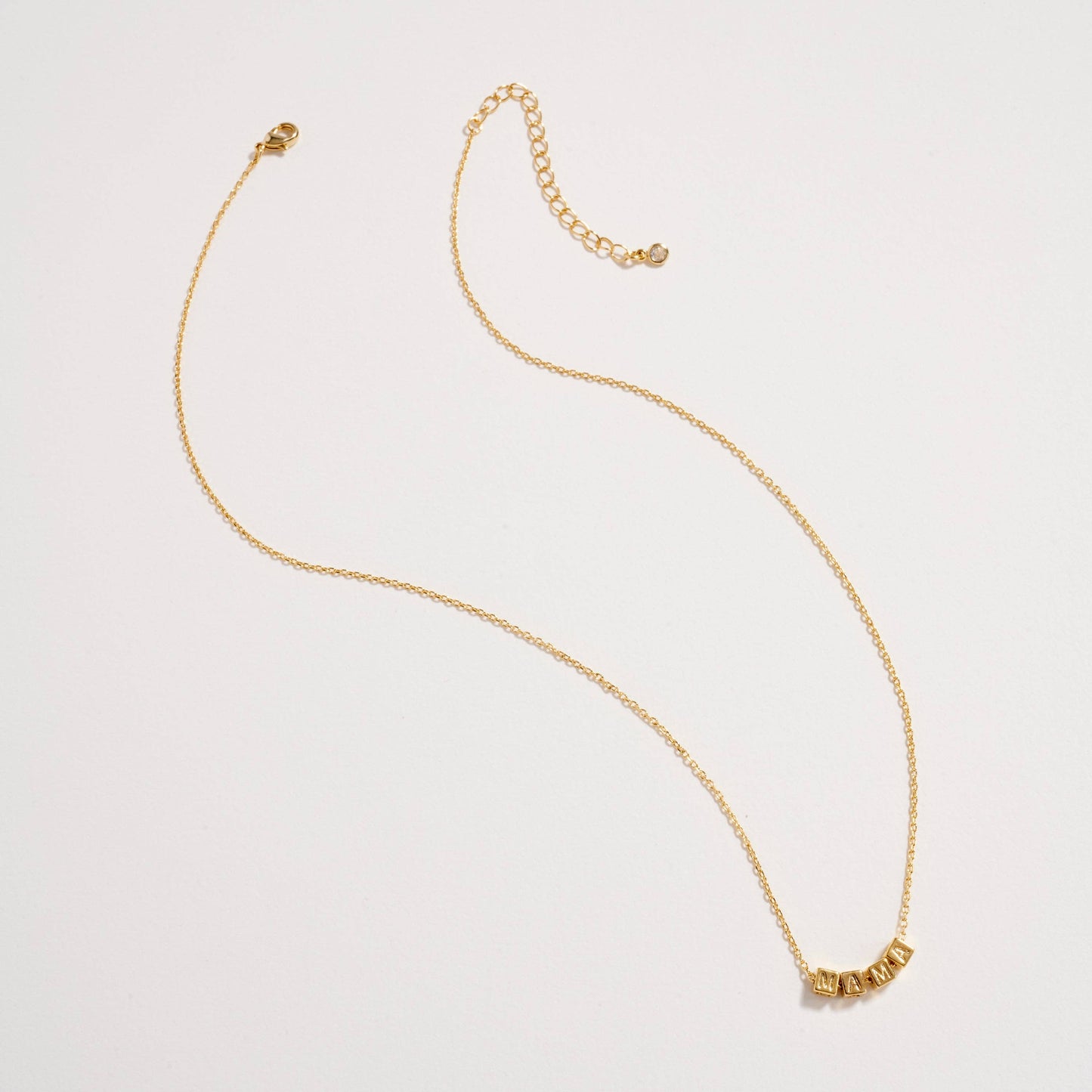 Gold Dipped MAMA Cube Letter Necklace