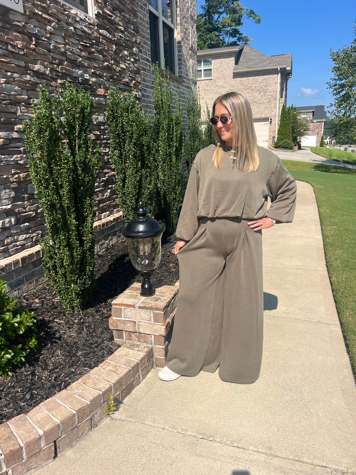 Hemlock Modal Cropped Sweatshirt and Wide Leg Pants Travel Set