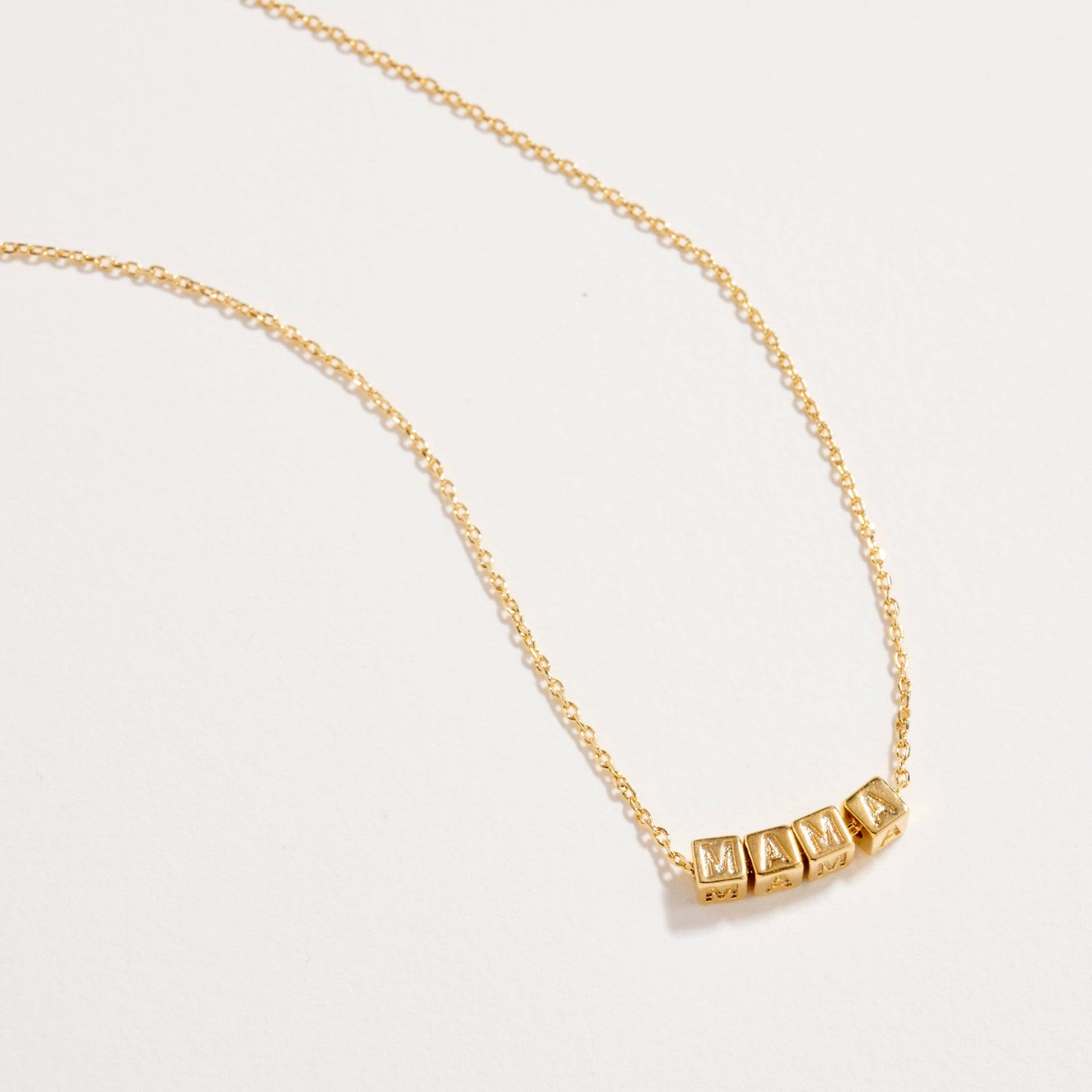 Gold Dipped MAMA Cube Letter Necklace