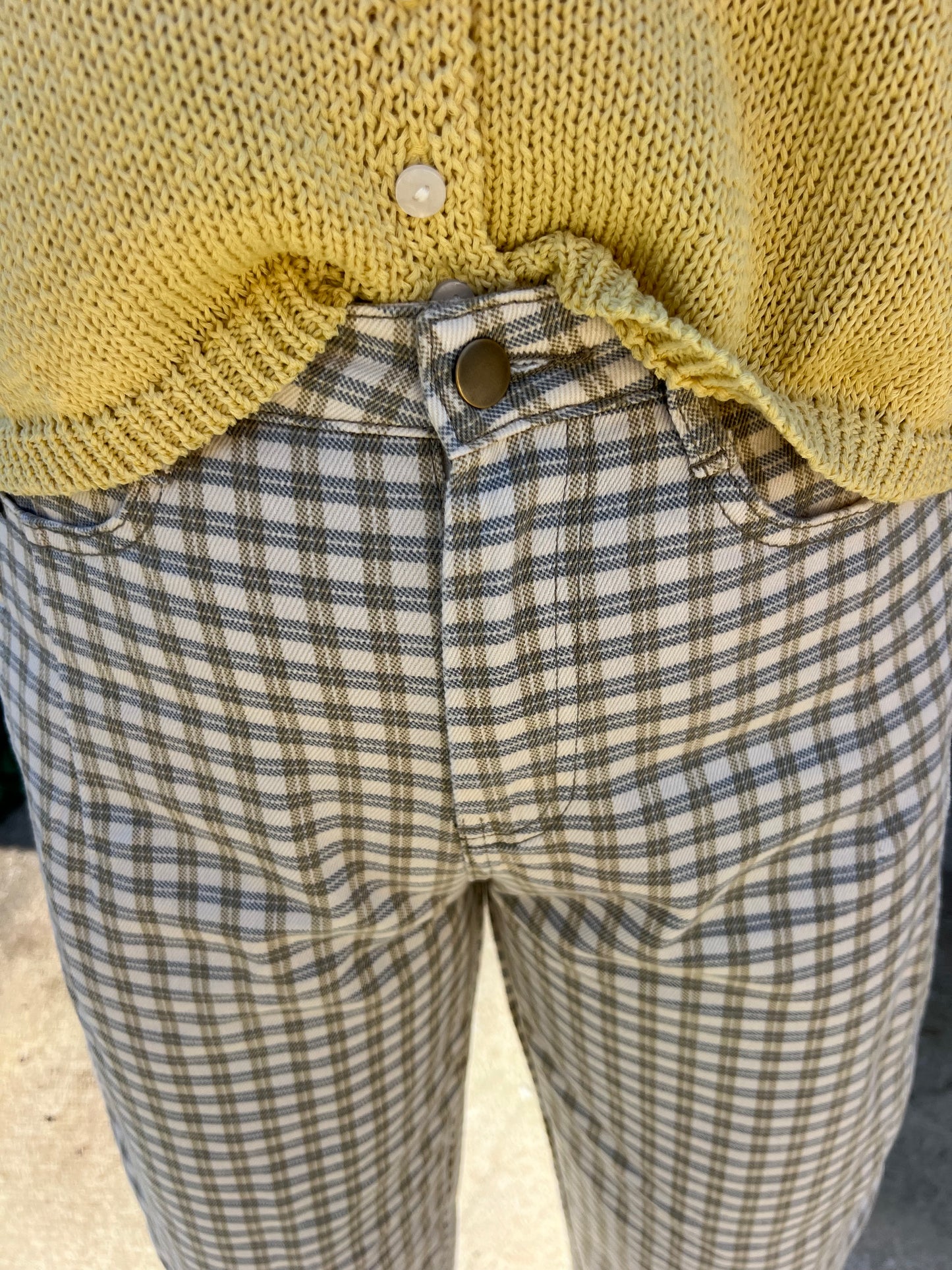 Lisianthus Mini Checked Barrel Pants