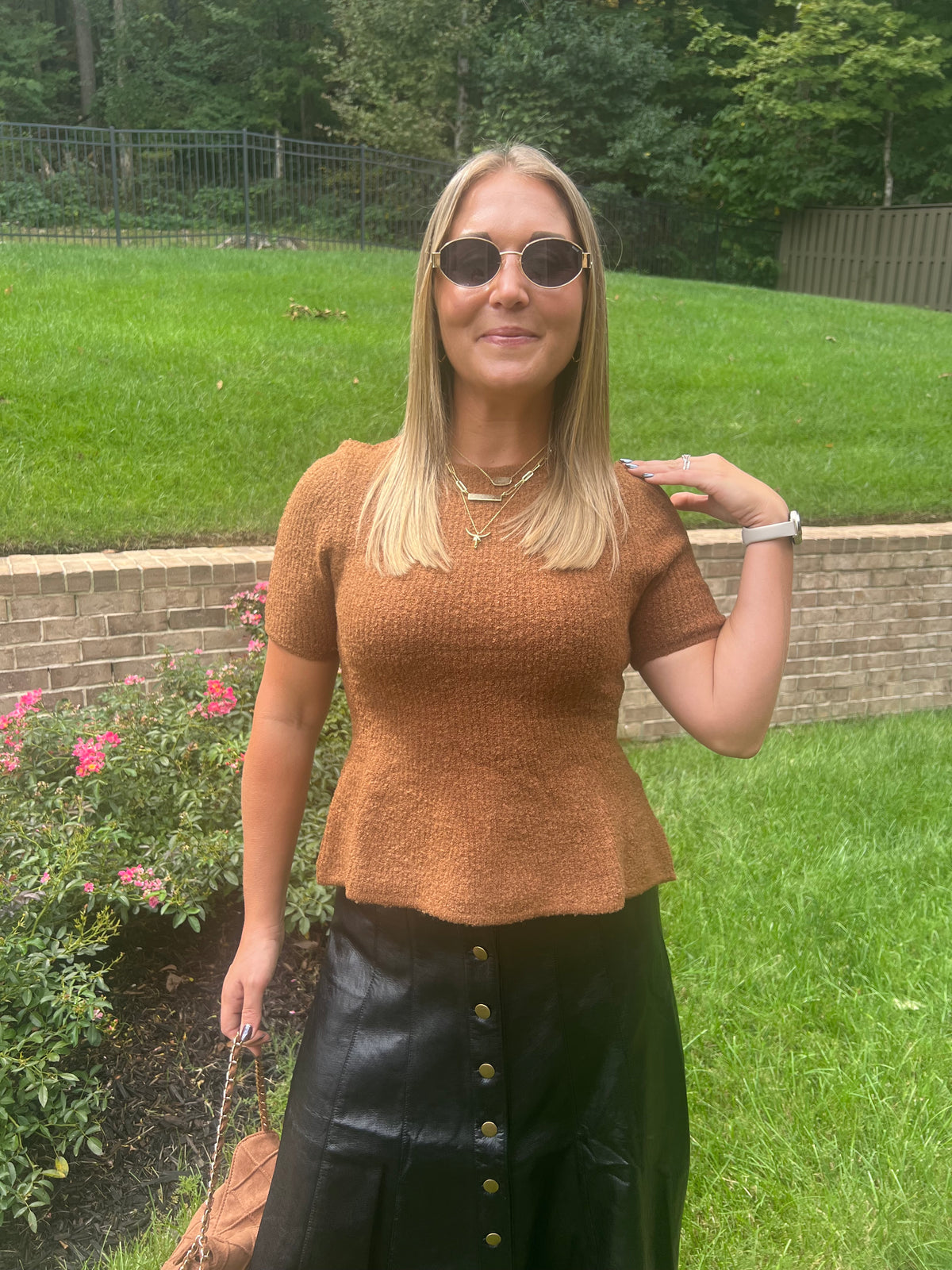 Ginko Short Sleeve Peplum Sweater