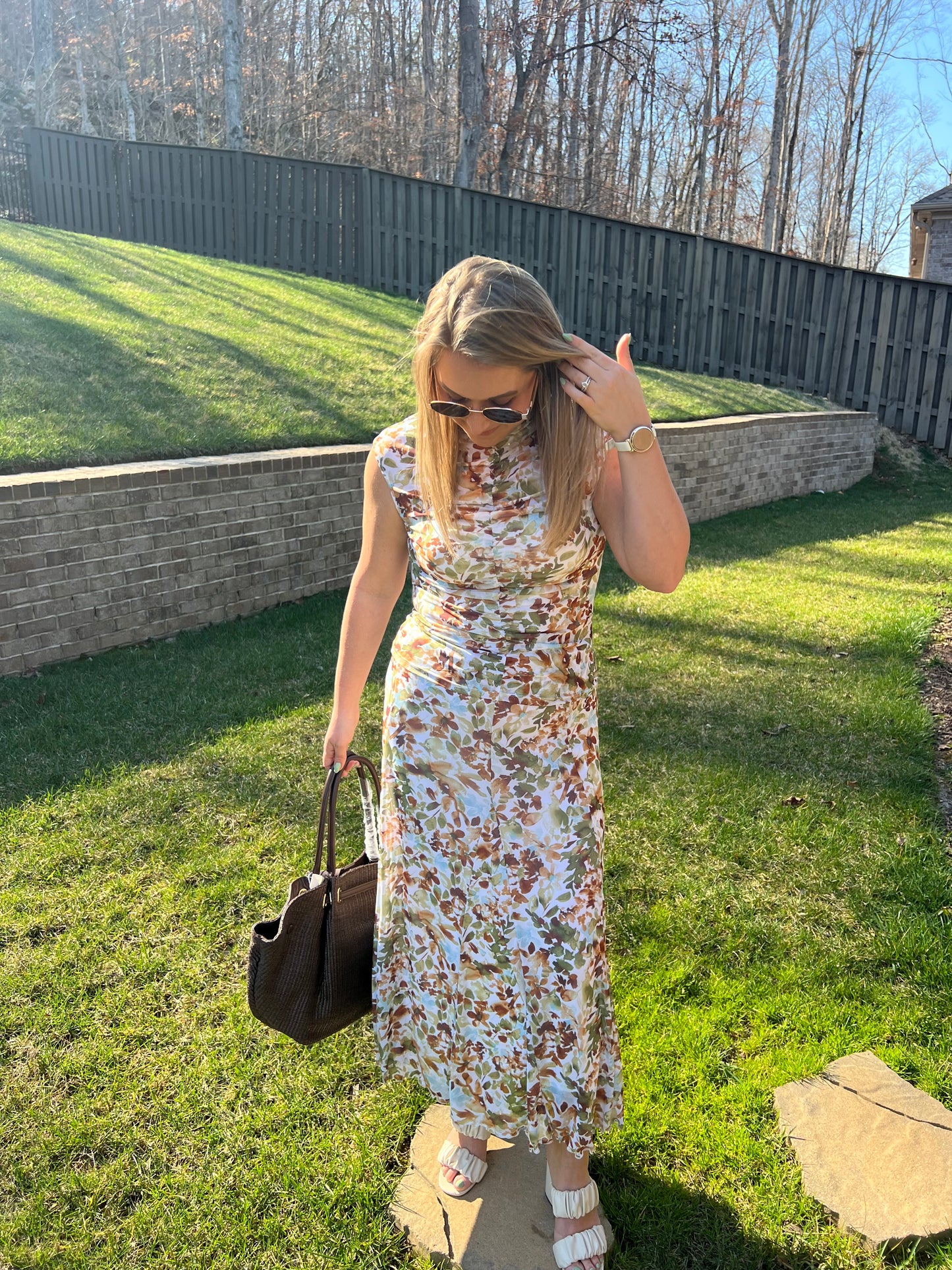 Caladium Floral Mesh Maxi Skirt