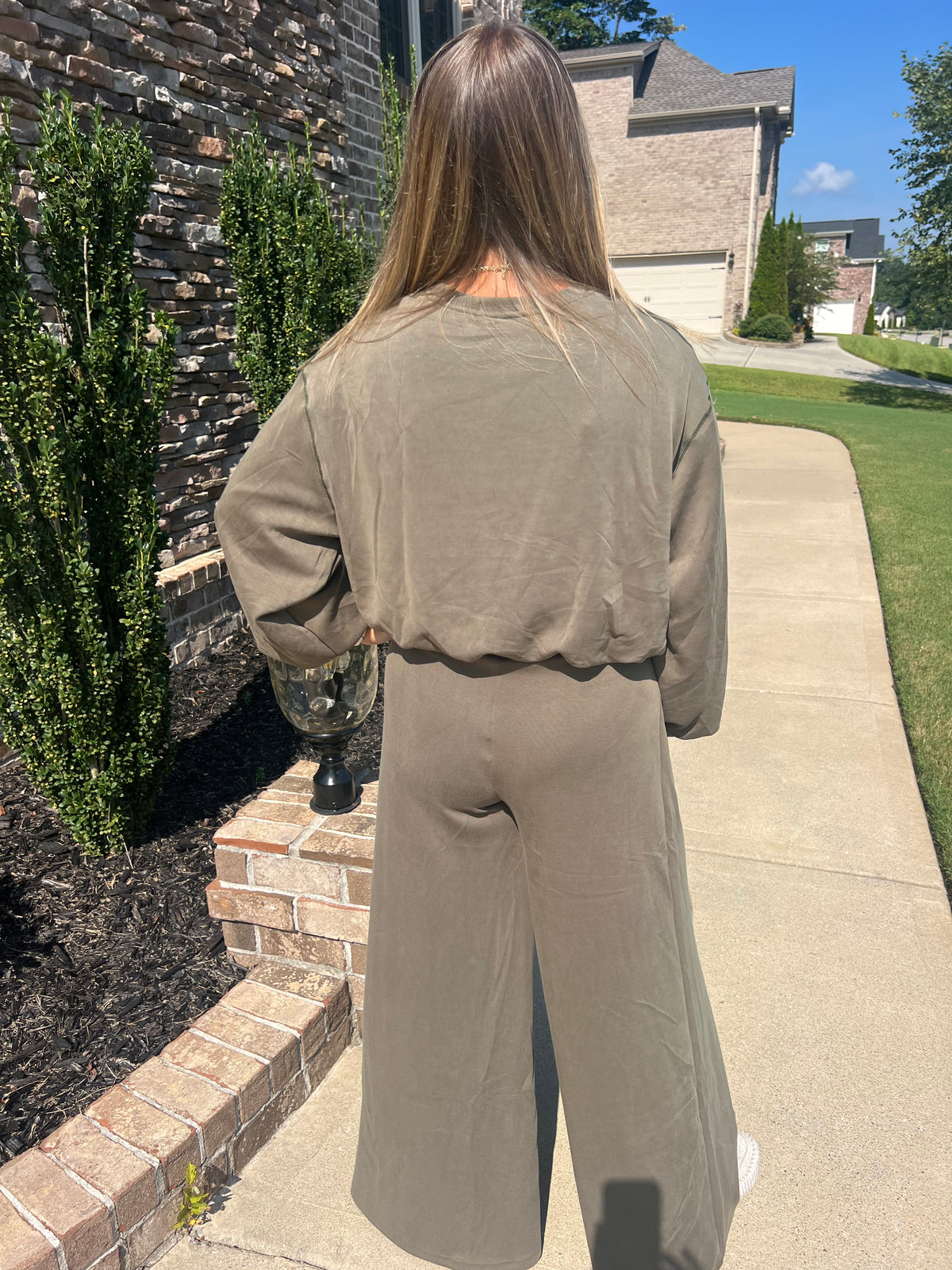 Hemlock Modal Cropped Sweatshirt and Wide Leg Pants Travel Set