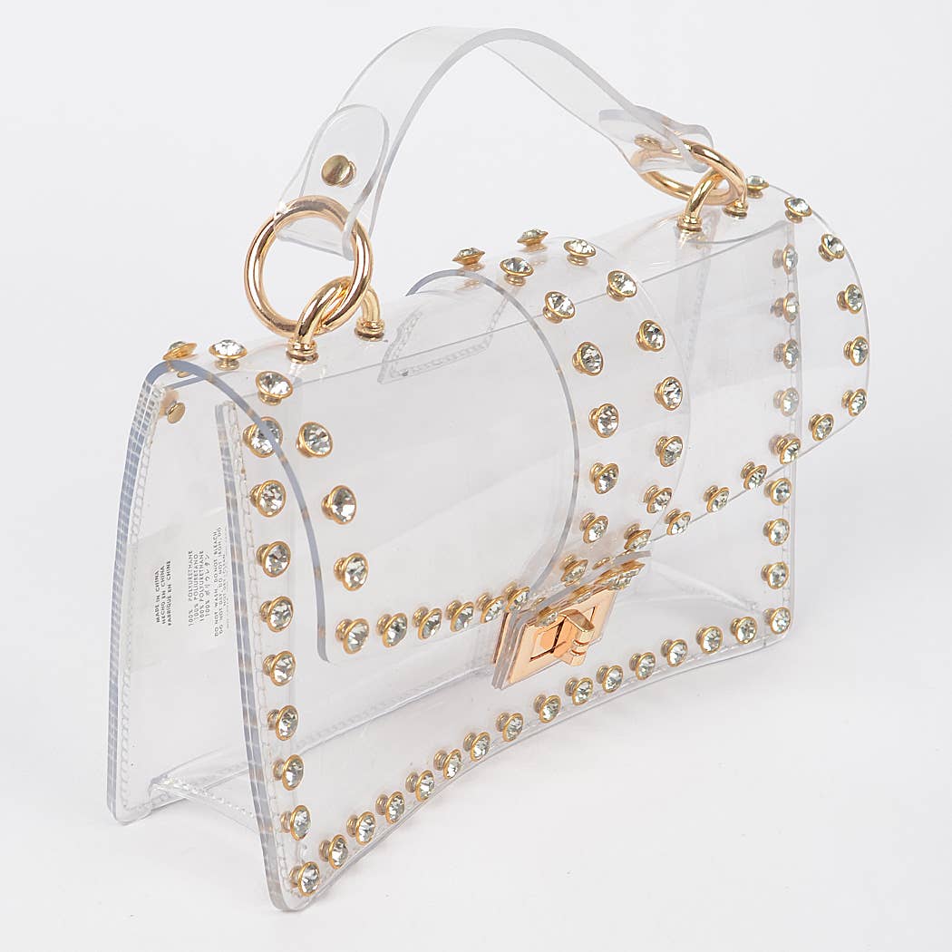 Francesca Rhinestone Clear Crossbody Purse