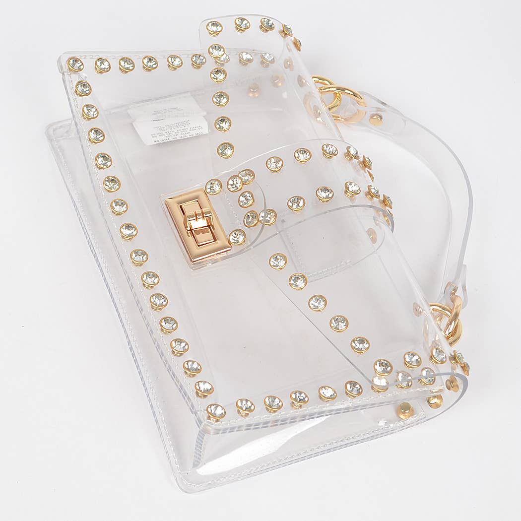 Francesca Rhinestone Clear Crossbody Purse