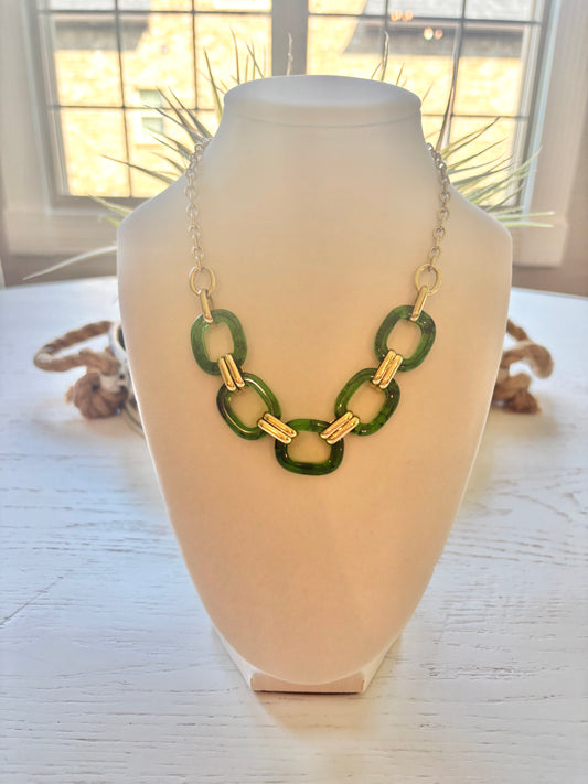 Green chain necklace