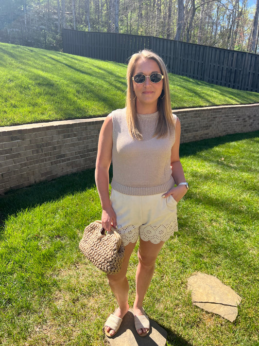 Foxglove sleeveless knit top