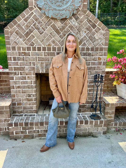 Fringe Tree Boucle Oversized Shacket