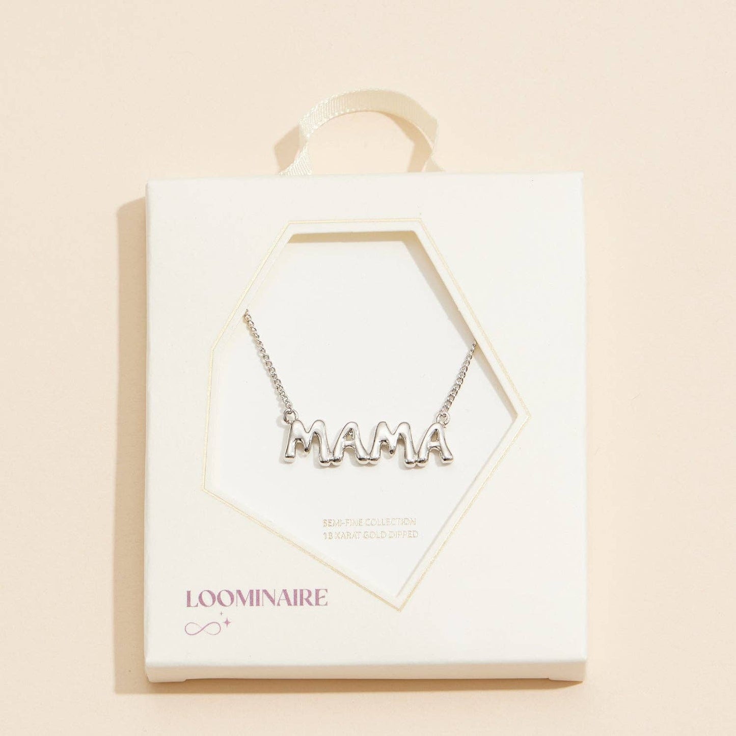 Bubble "MAMA" 18K Gold Dip Necklace