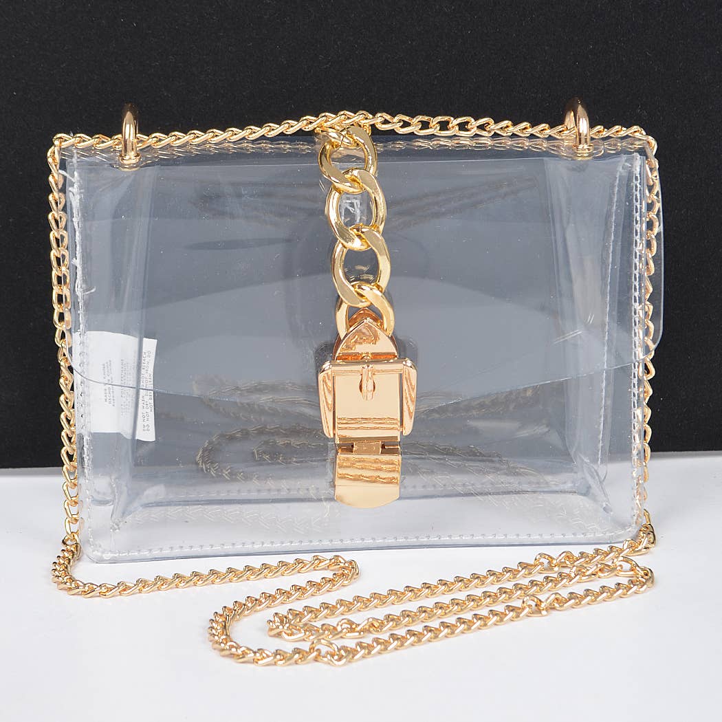 Diana Metal Buckle Clear Crossbody Bag