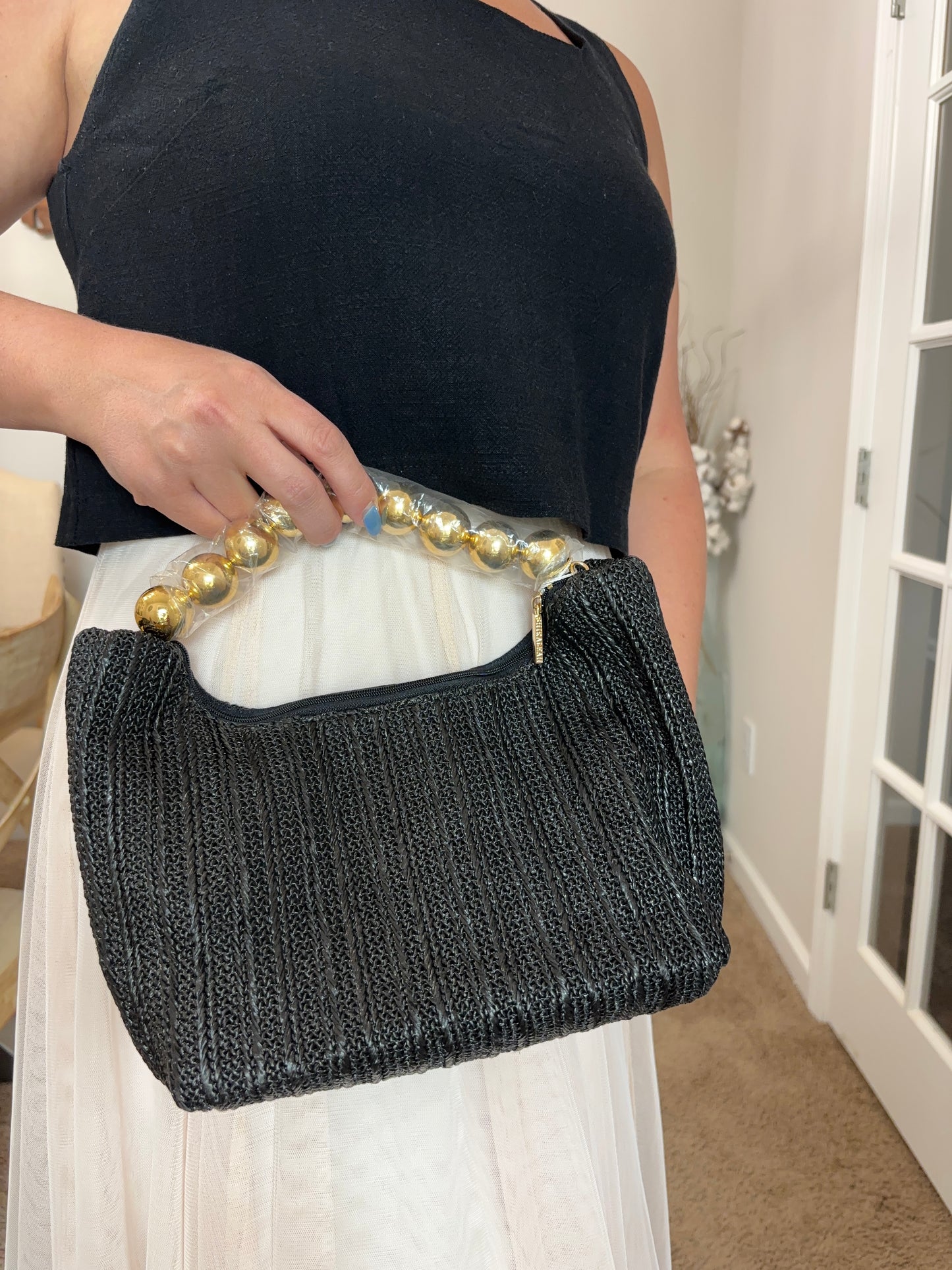 Sophia Gold Pearl Handle Bag