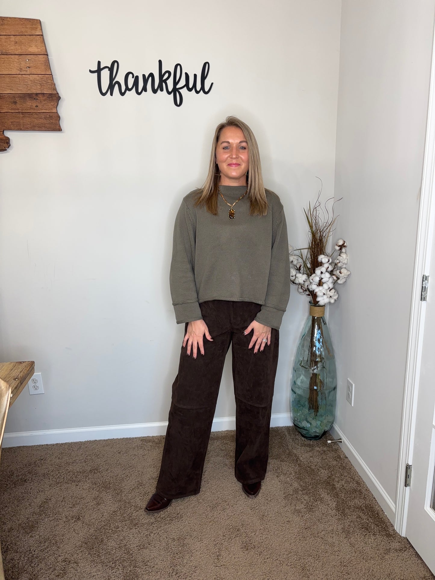 Holly Stitched Cuff Detail Sweater