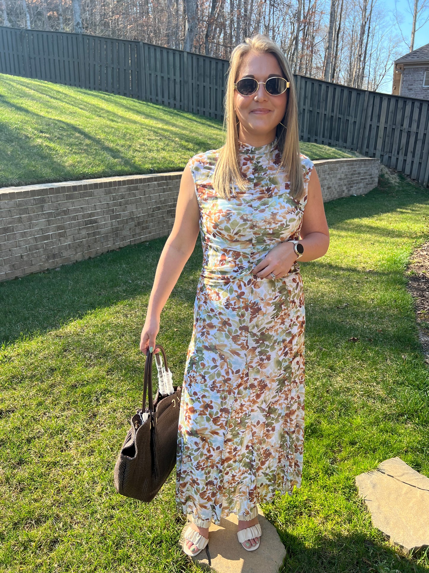 Caladium Floral Mesh Maxi Skirt
