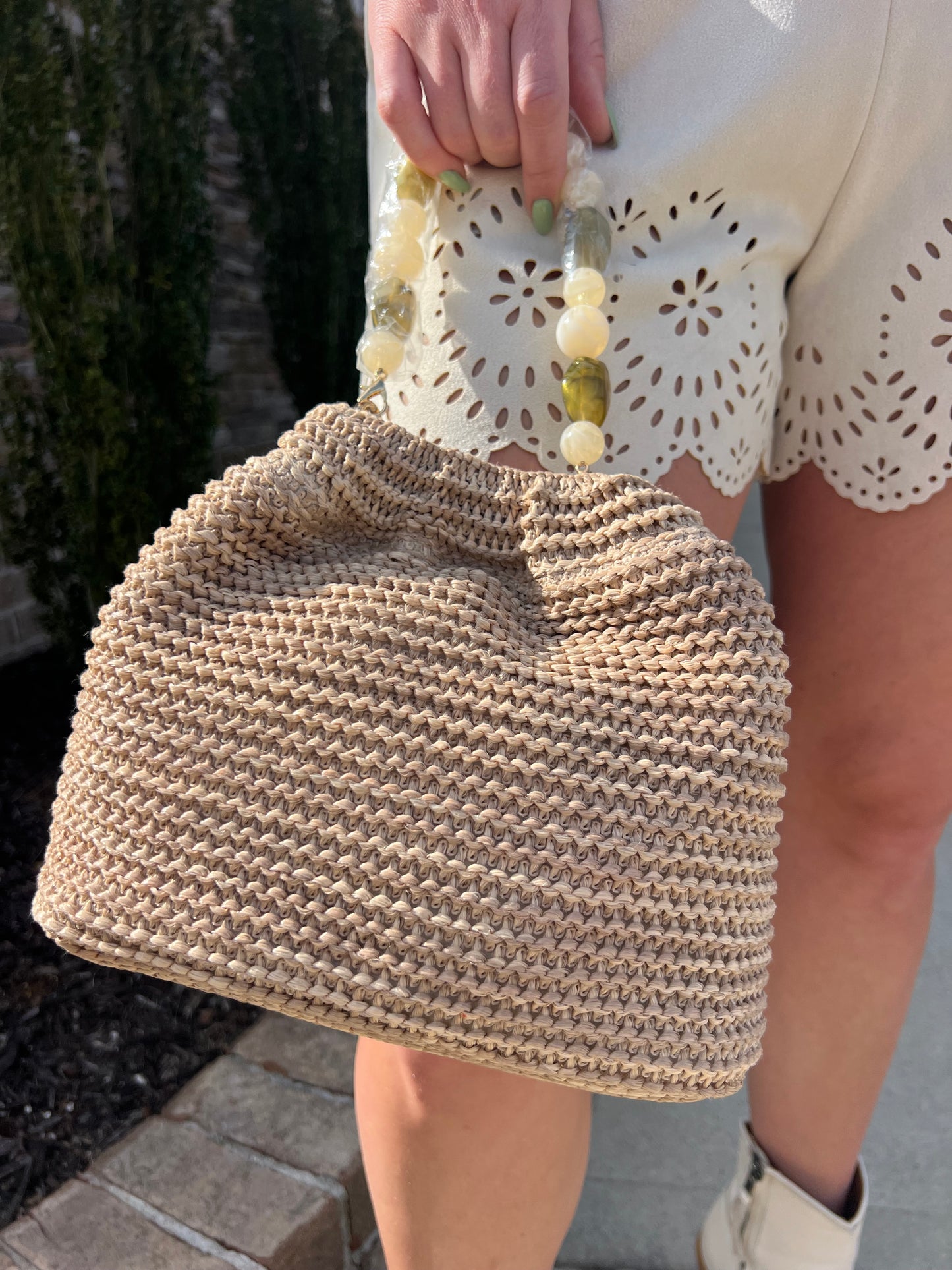 Donna Bead Handle Crossbody