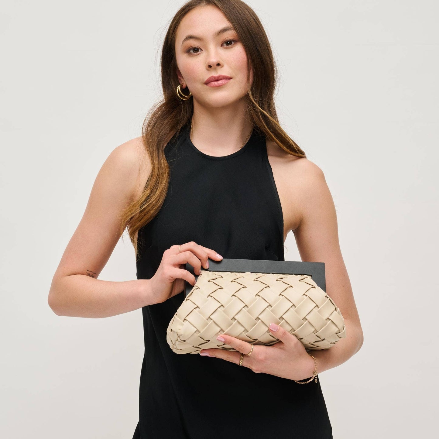 Ada Woven Wooden Frame Clutch
