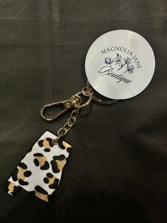 Alabama Animal Print Key Chain