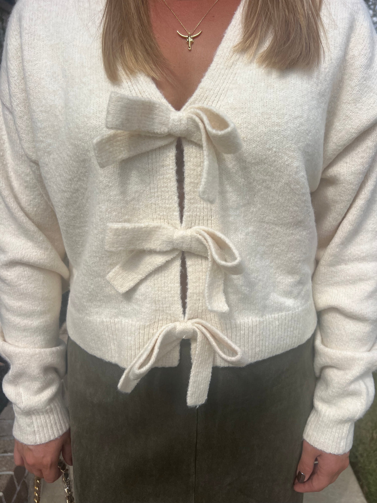Alyssum Reversible Bow Tie Sweater