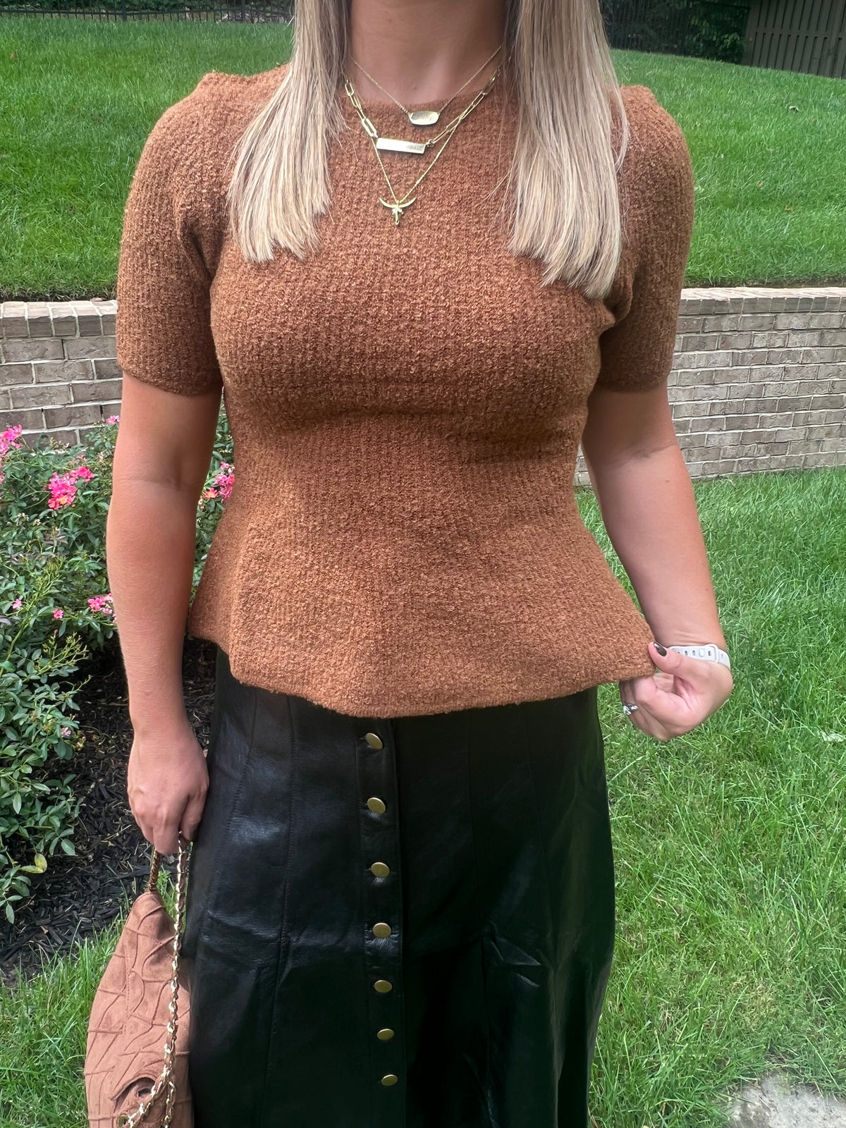 Ginko Short Sleeve Peplum Sweater