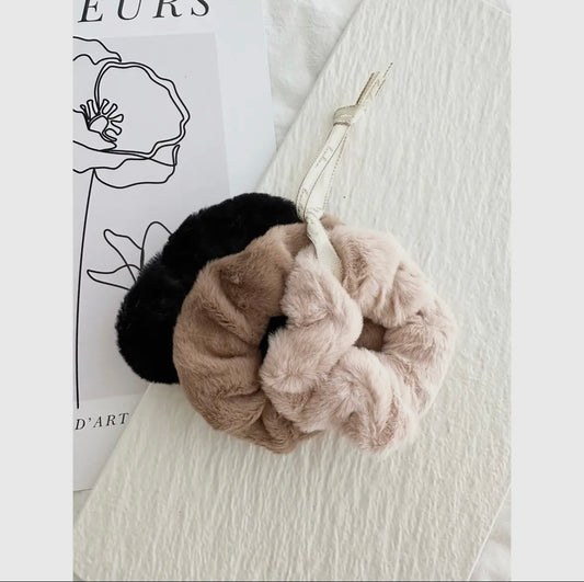 Fuzzy Hair Scrunchies