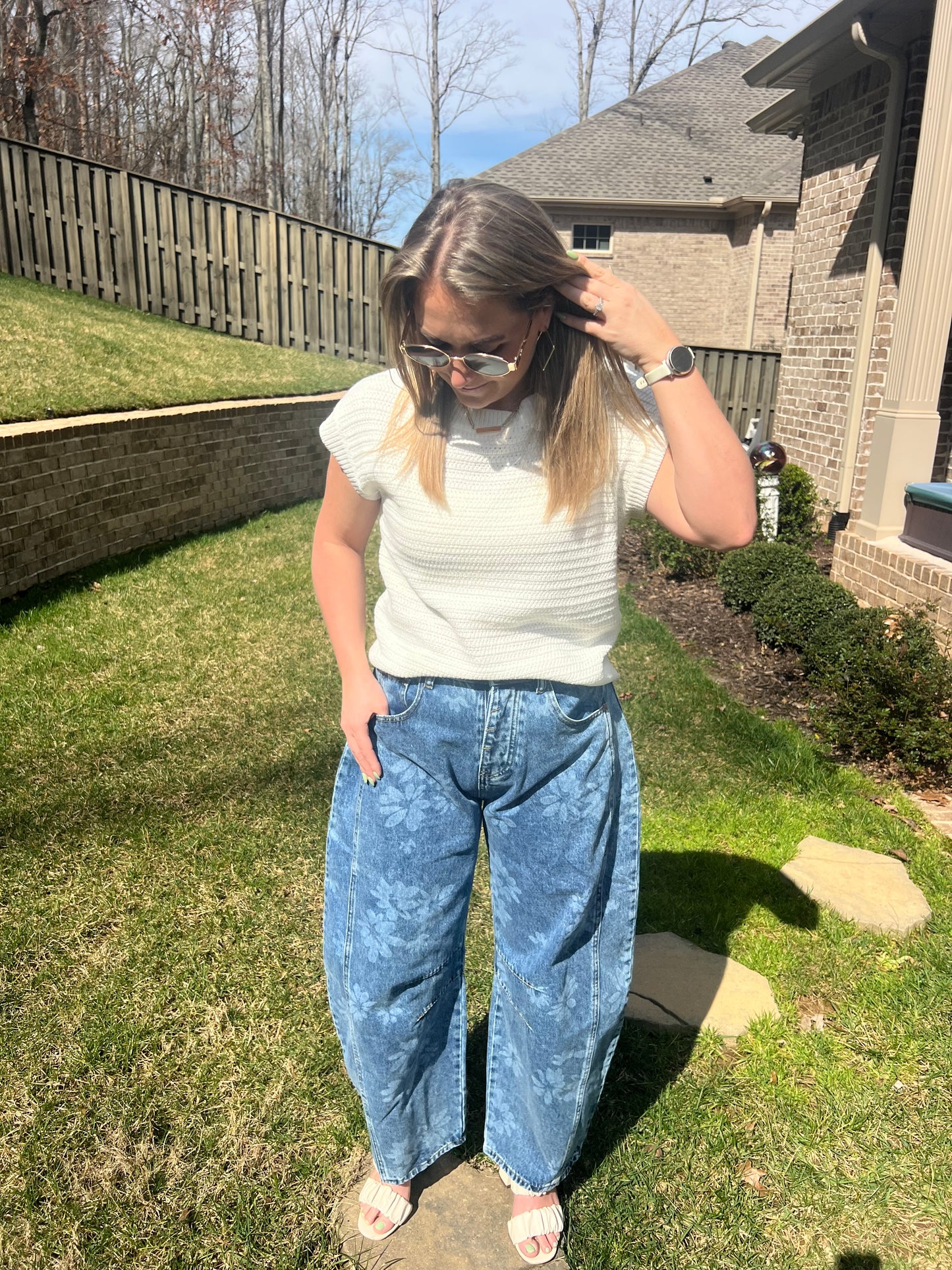 Agapanthus Floral Barrel Pants