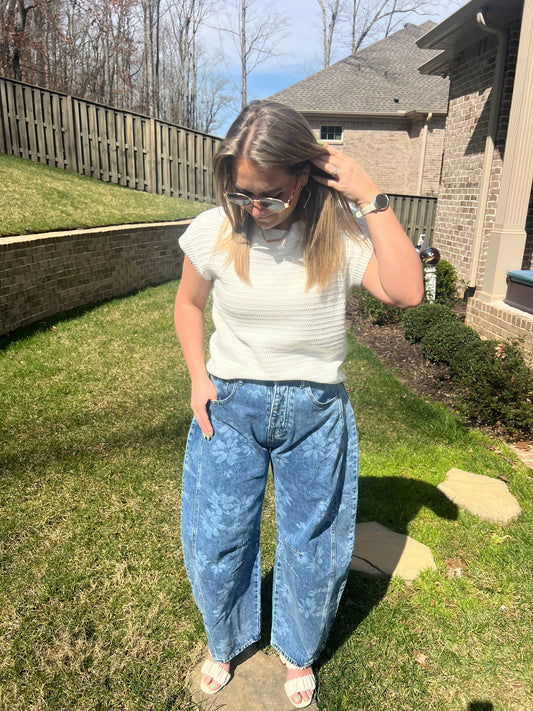 Agapanthus Floral Barrel Pants