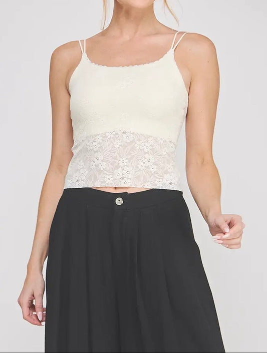 Peace Lily Cream Floral Laced Bralette