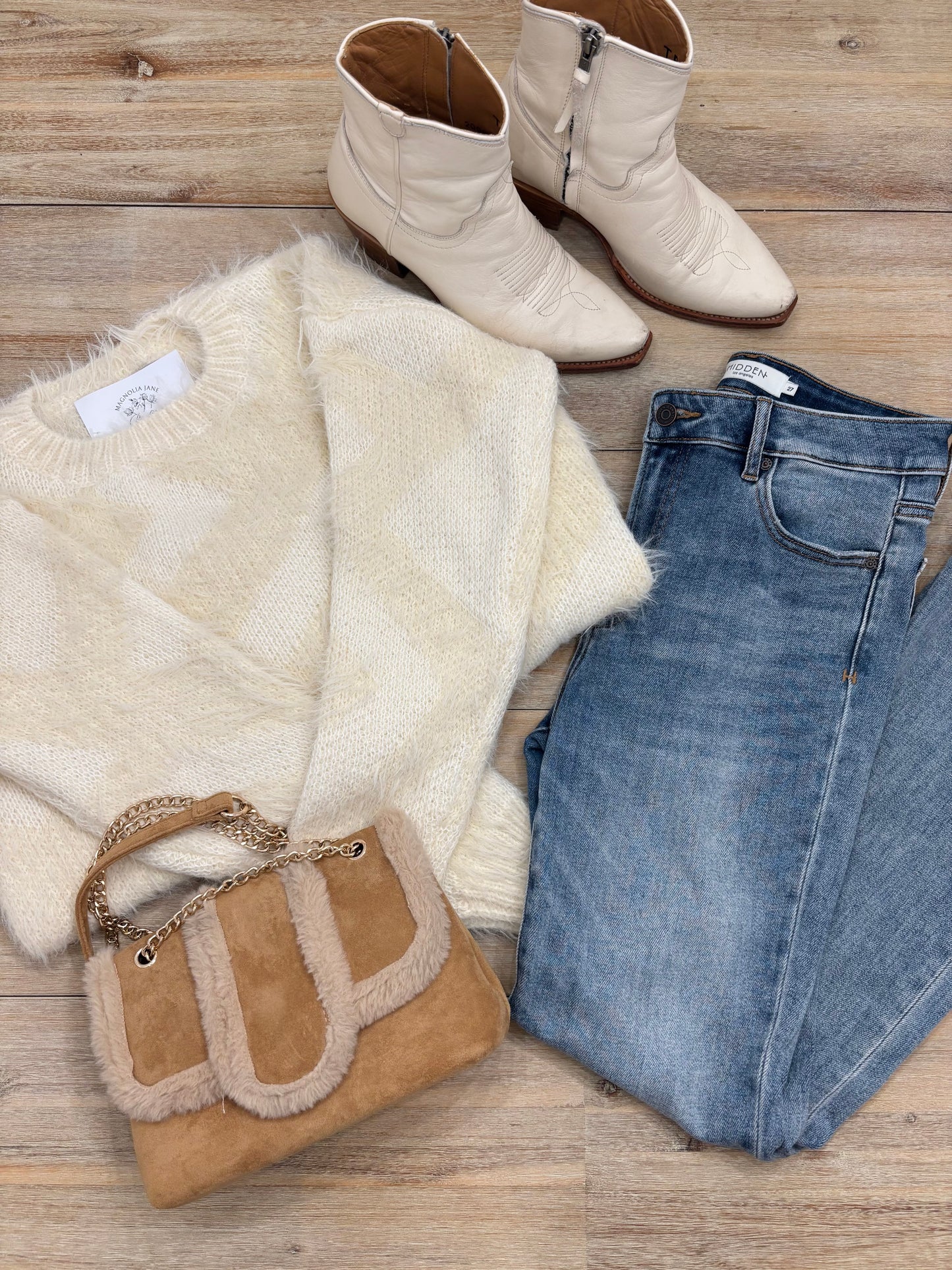 Frangipani Faux Fur Sweater