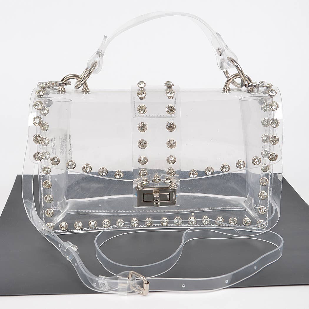 Francesca Rhinestone Clear Crossbody Purse