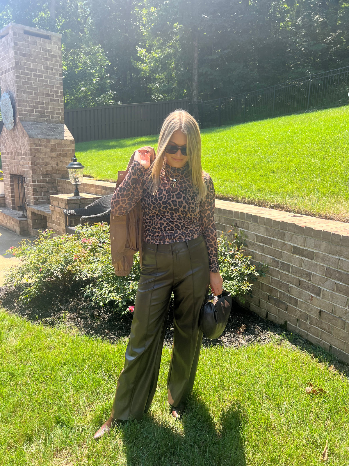 Jacaranda Pintuck Pleat Faux Leather Pant