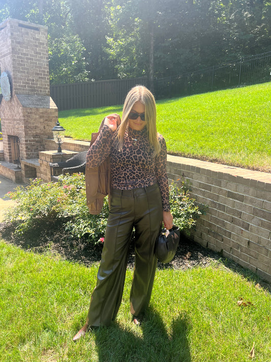 Jacaranda Pintuck Pleat Faux Leather Pant