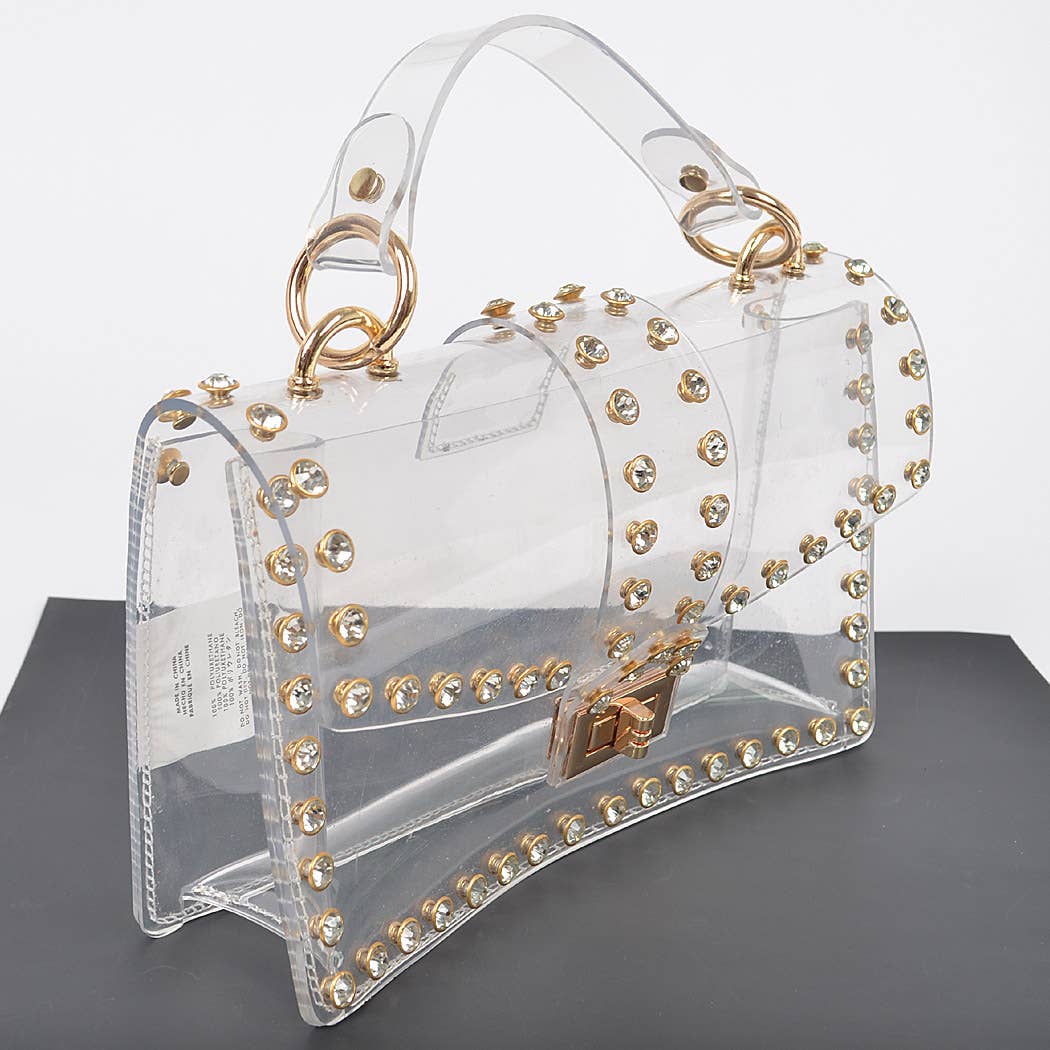 Francesca Rhinestone Clear Crossbody Purse