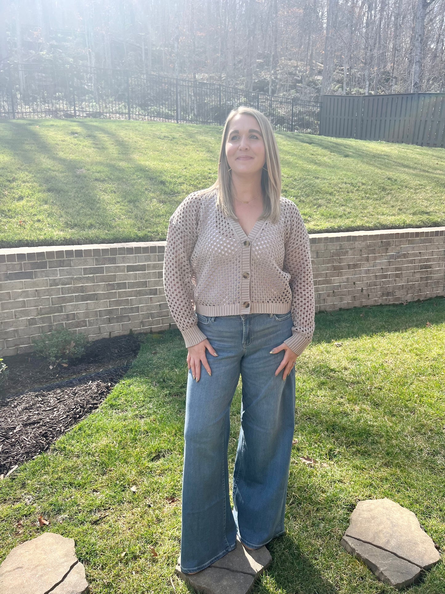 Chocolate Lace See Through Knit Cardigan