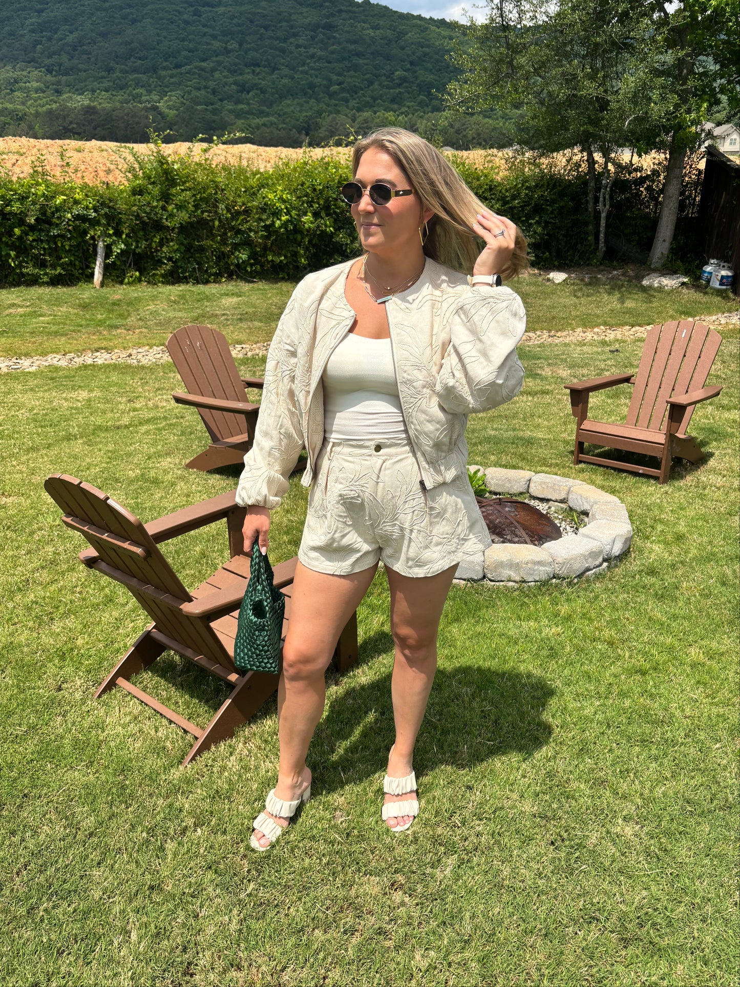 Honeysuckle Floral Jacquard Zip Up Jacket