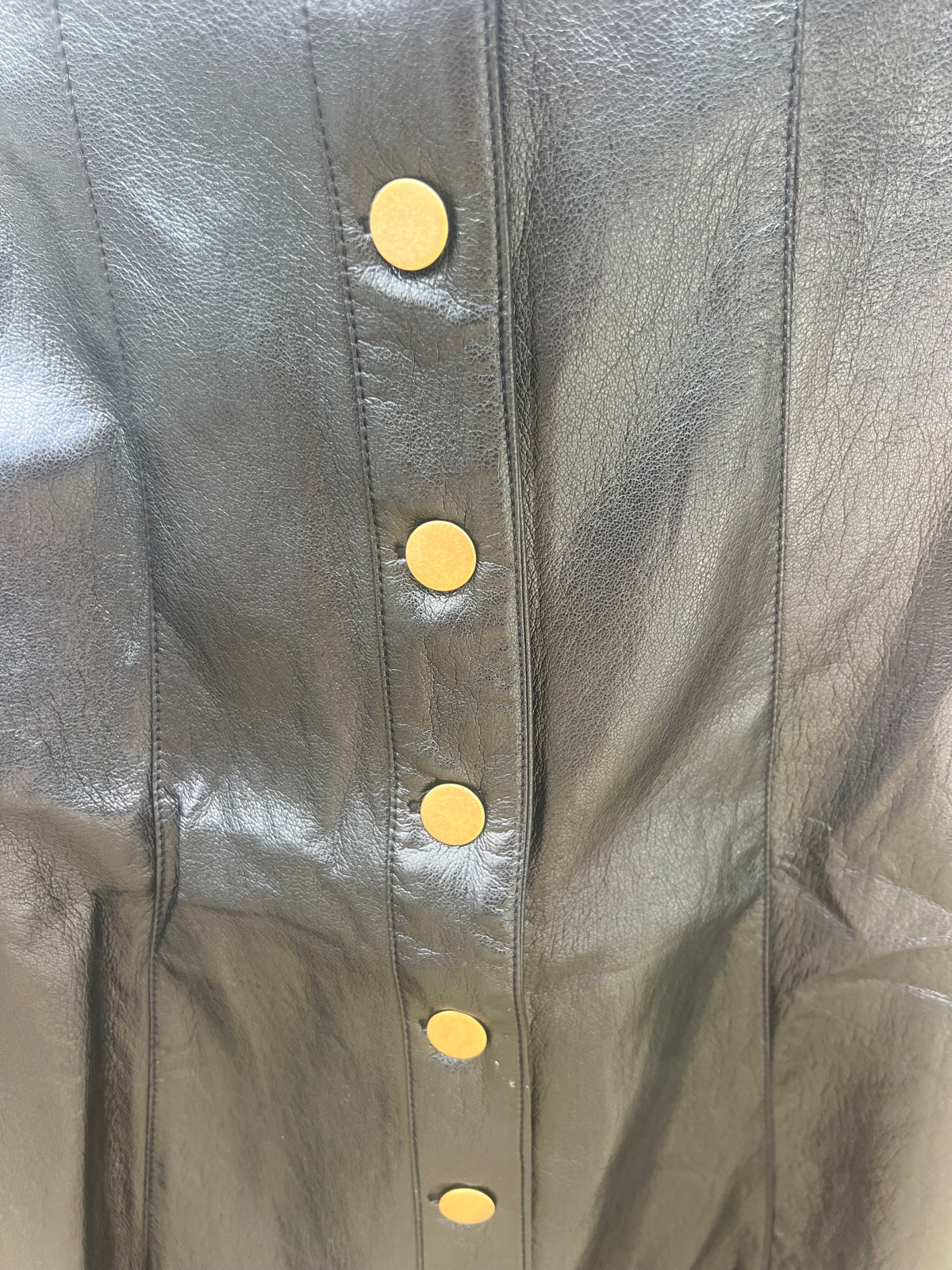 Penny Black Button Front Faux Leather Skirt