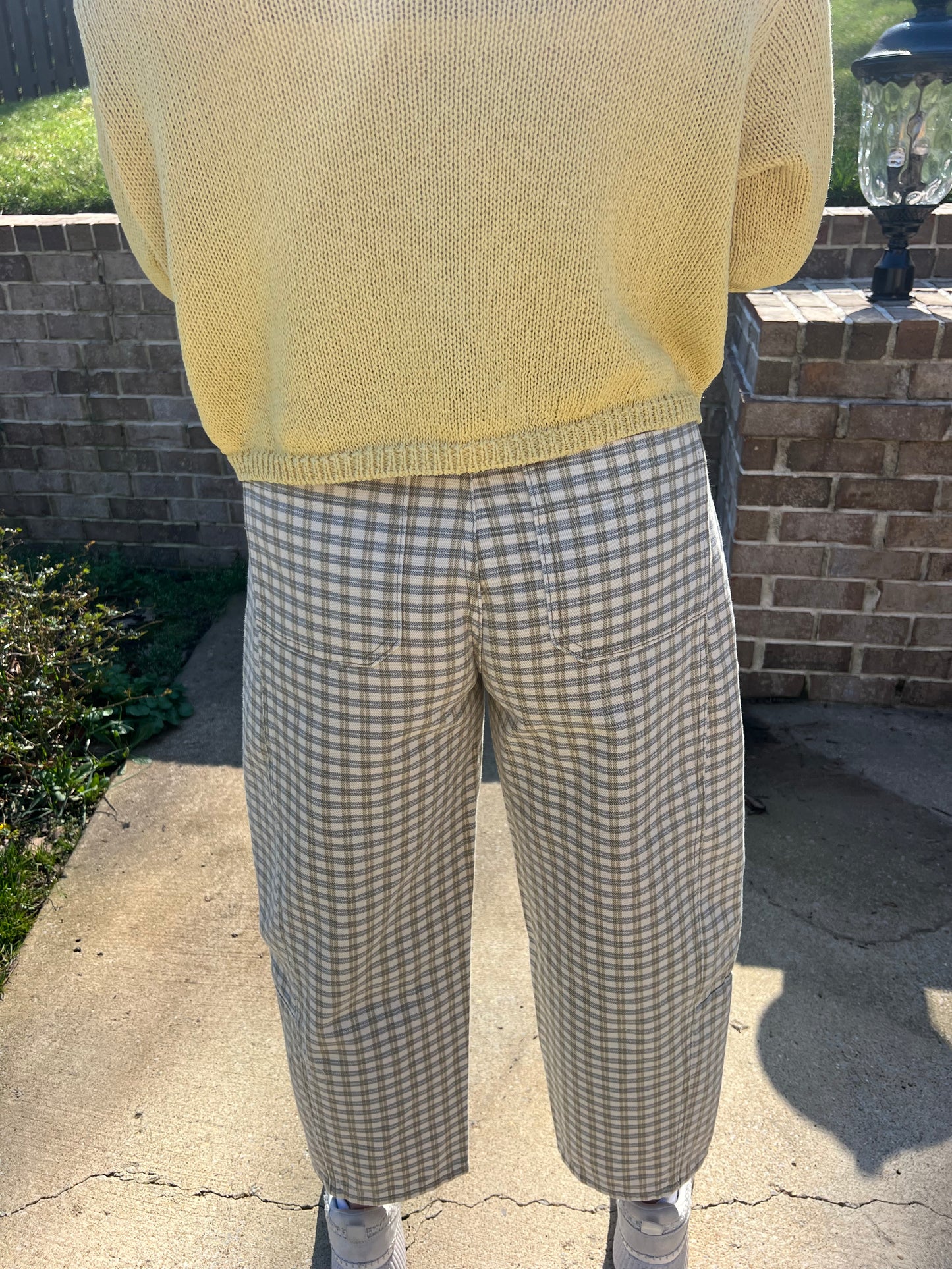 Lisianthus Mini Checked Barrel Pants