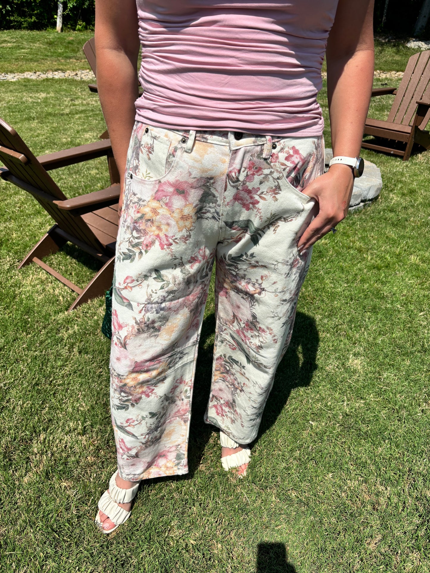 Angel’s Trumpet Summer Floral Barrel Pants