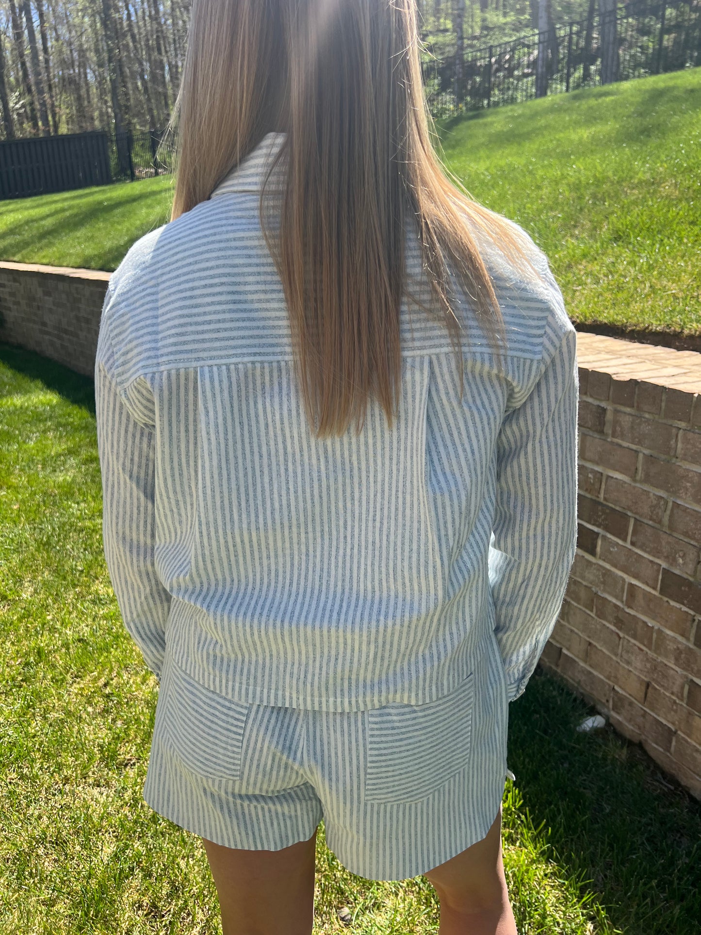 Lupine Linen Cropped Shirt and Shorts Sets