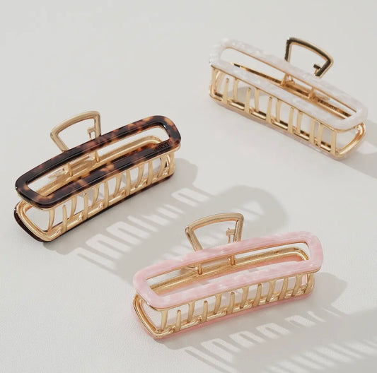 Large Hollow Rectangle Metal Claw Clip