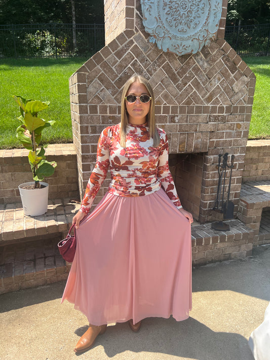 Coreopsis flowy mesh skirt