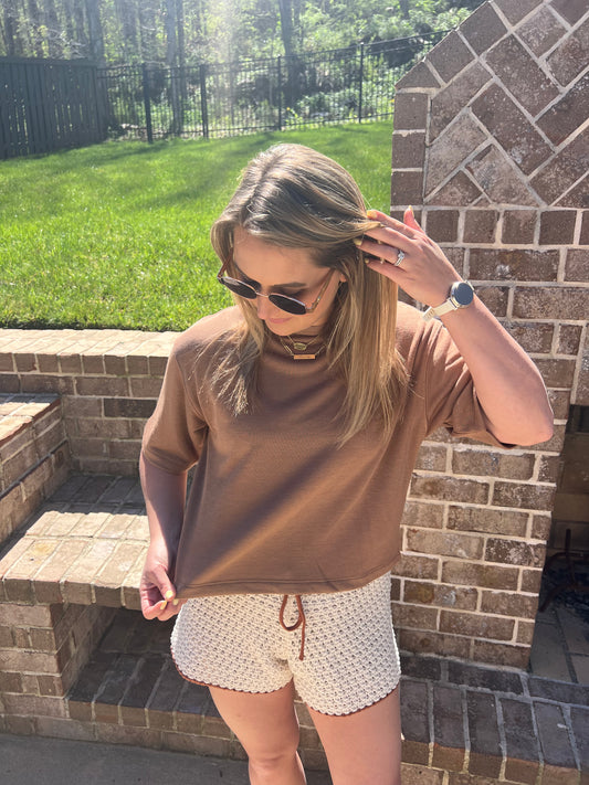 Bee Balm Brushed Inside Short Sleeve Top