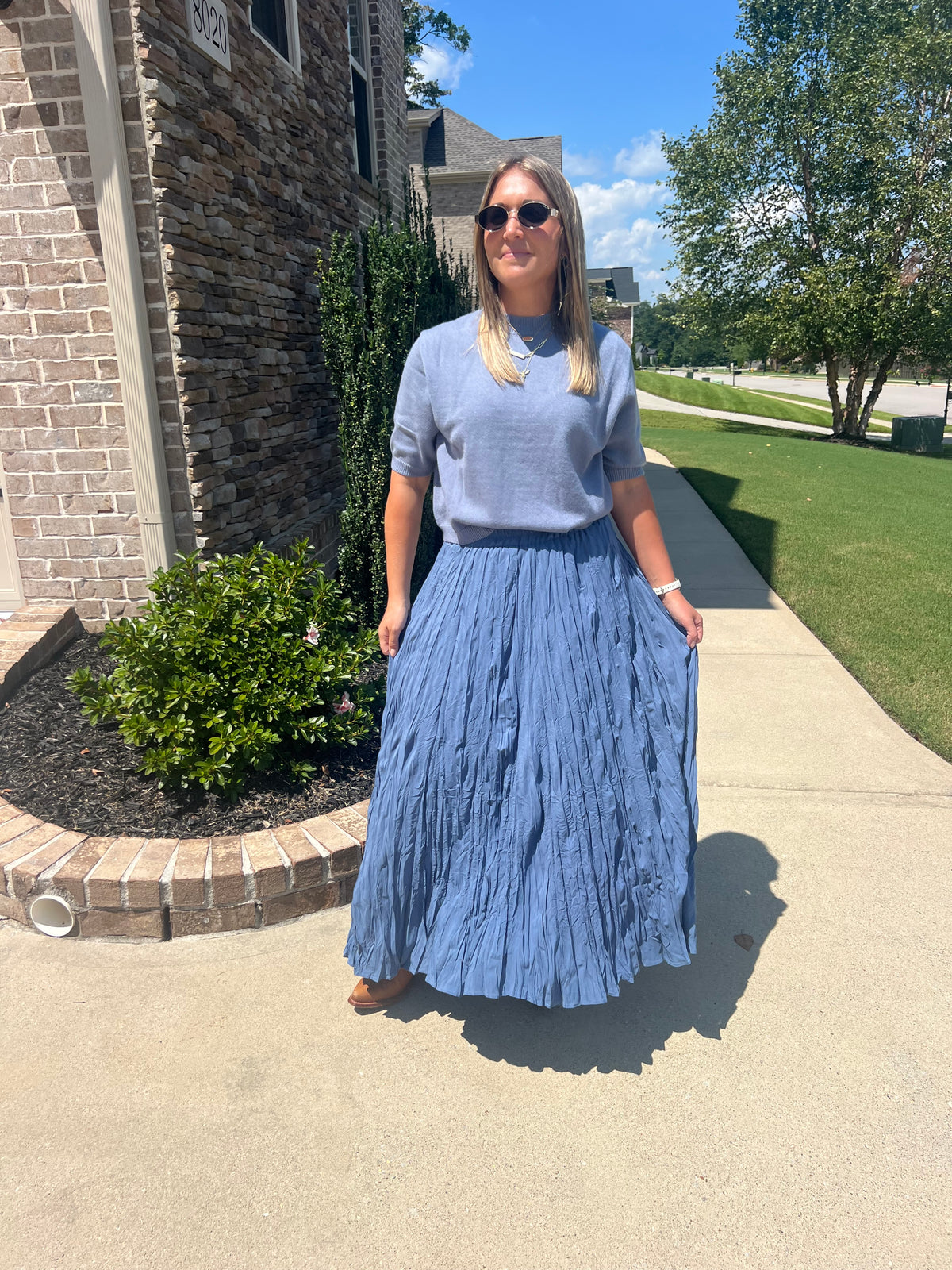 Lobelia Wedgewood Short Sleeve Sweater